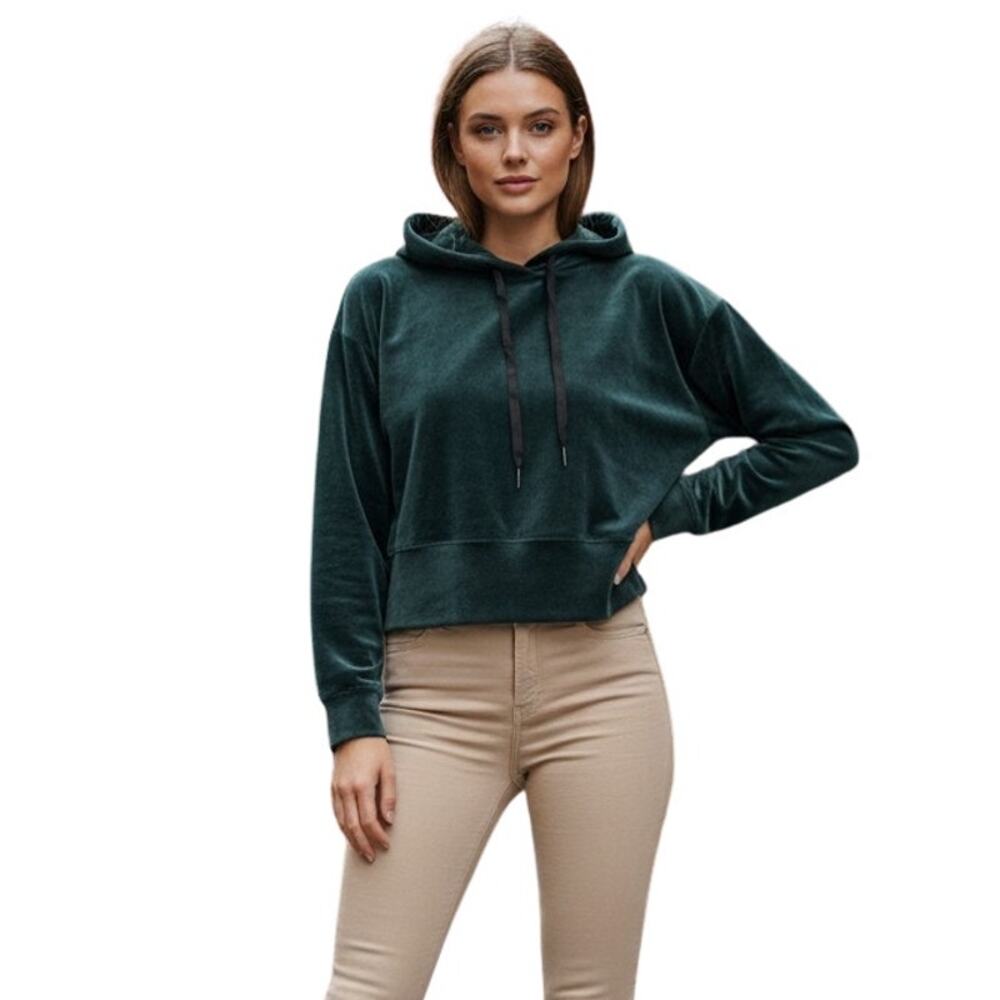 Philosophy Republic Clothing Green Crop Hoodie Jacket, L